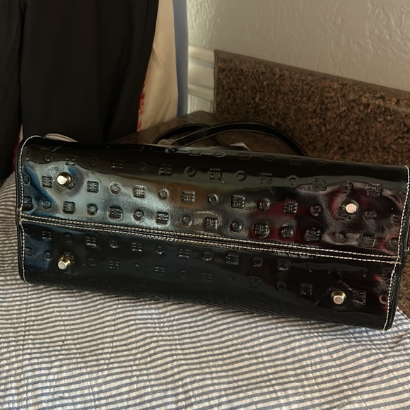 “Arcadia” purse 👜 color black patten L.6 1/4 tall, length 12 in.,straps 12 in., - Picture 7 of 13